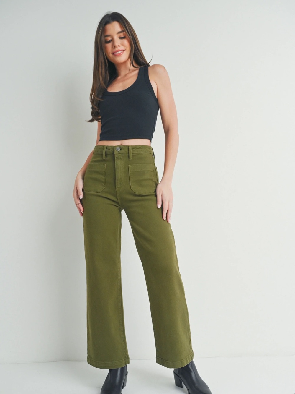 OAT Women’s Wide-Leg Jeans Green